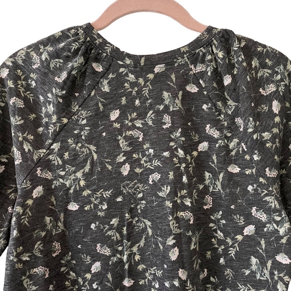 CeCe Crew Neck Floral Puff Sleeve Raglan Top NWT - Picture 7 of 14